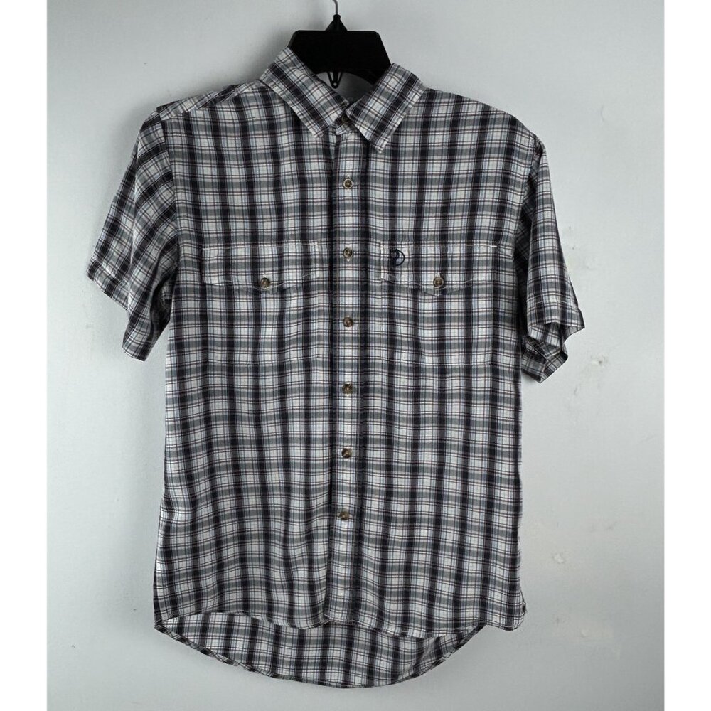 Fjallraven Shirt Mens Small Plaid Abisko Cool Outdoor Hiking Red White Blue